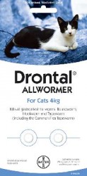 Drontal Allwormer for 4kg Cats 2x tabs